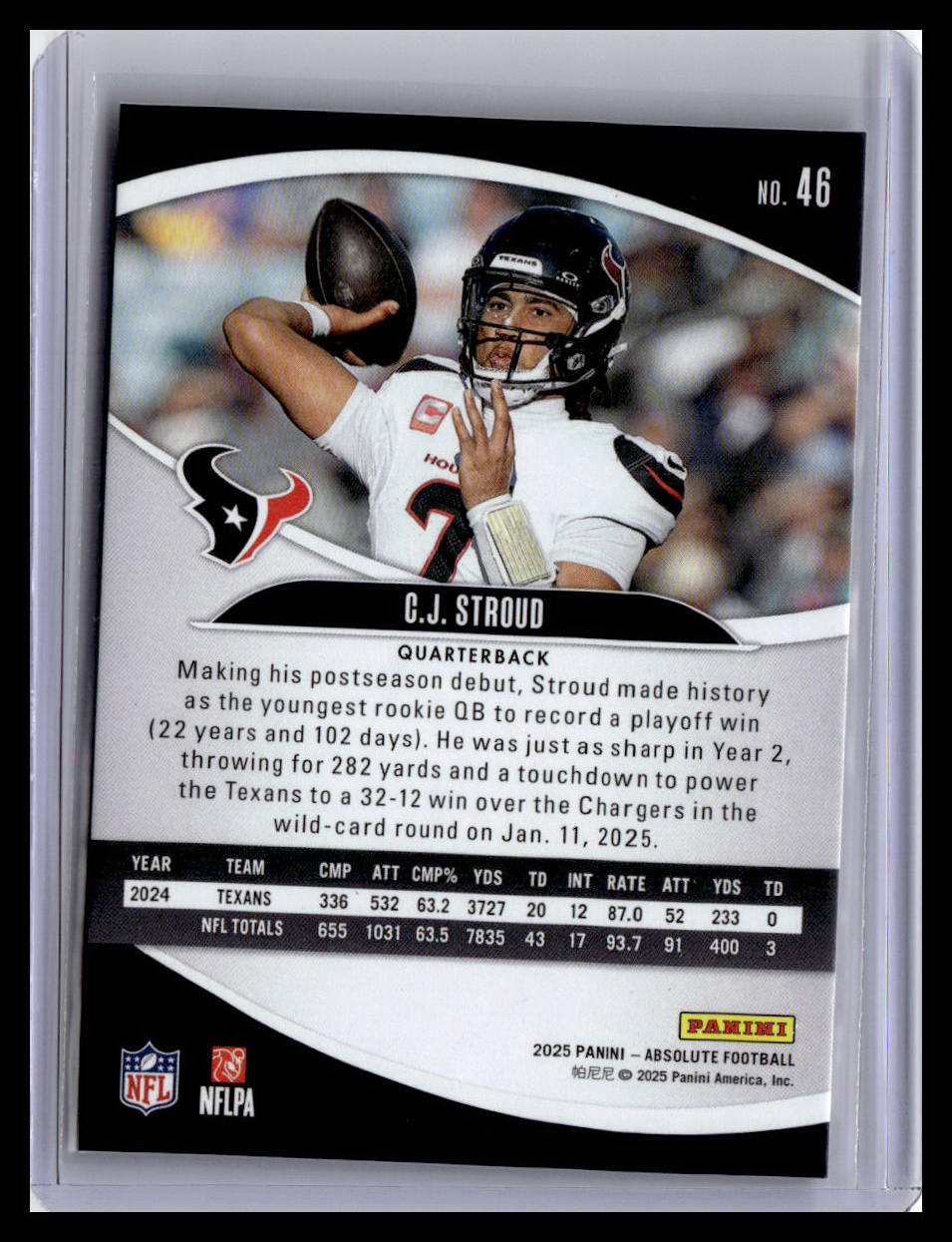 2025 Panini Absolute #46 C.J. Stroud Red & Green