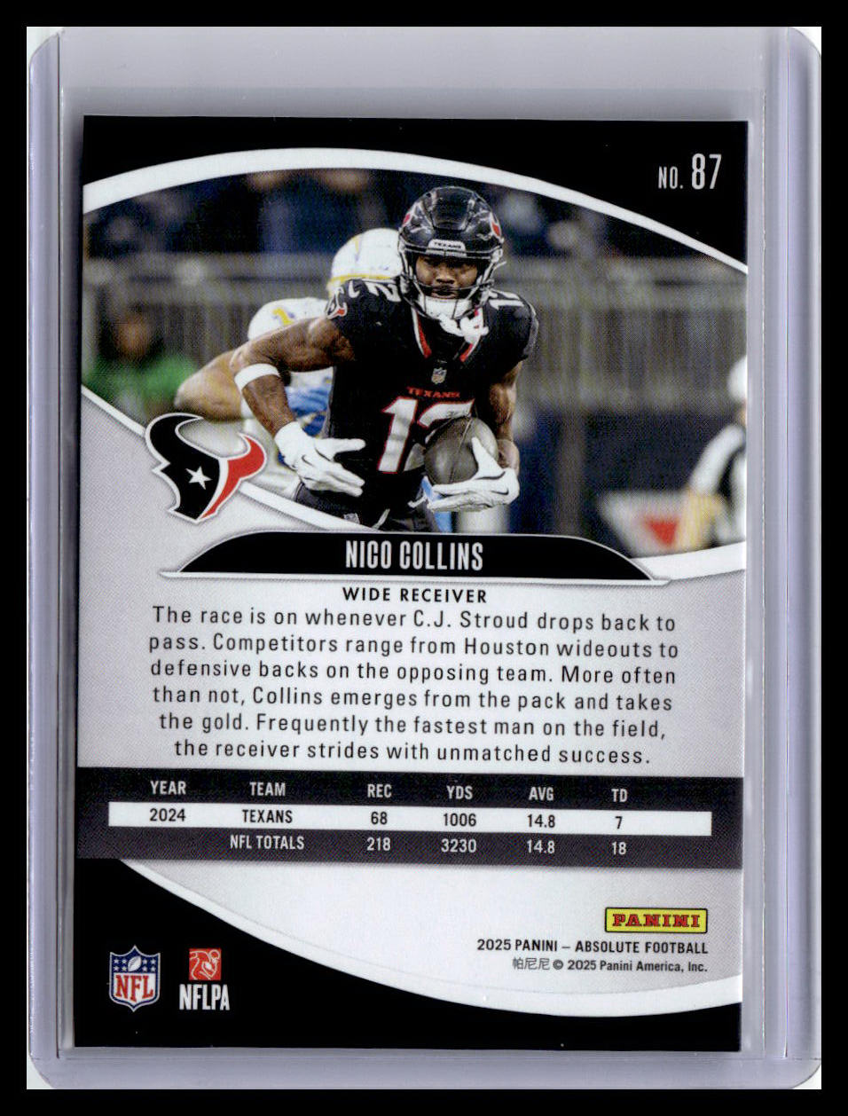 2025 Panini Absolute #87 Nico Collins Red & Green