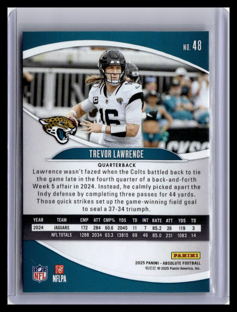 2025 Panini Absolute #48 Trevor Lawrence Red & Green