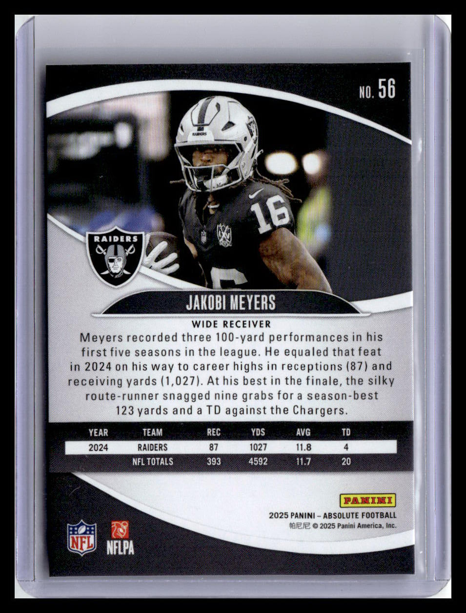 2025 Panini Absolute #56 Jakobi Meyers Red & Green