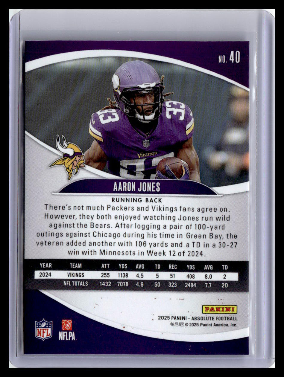 2025 Panini Absolute #40 Aaron Jones Red & Green