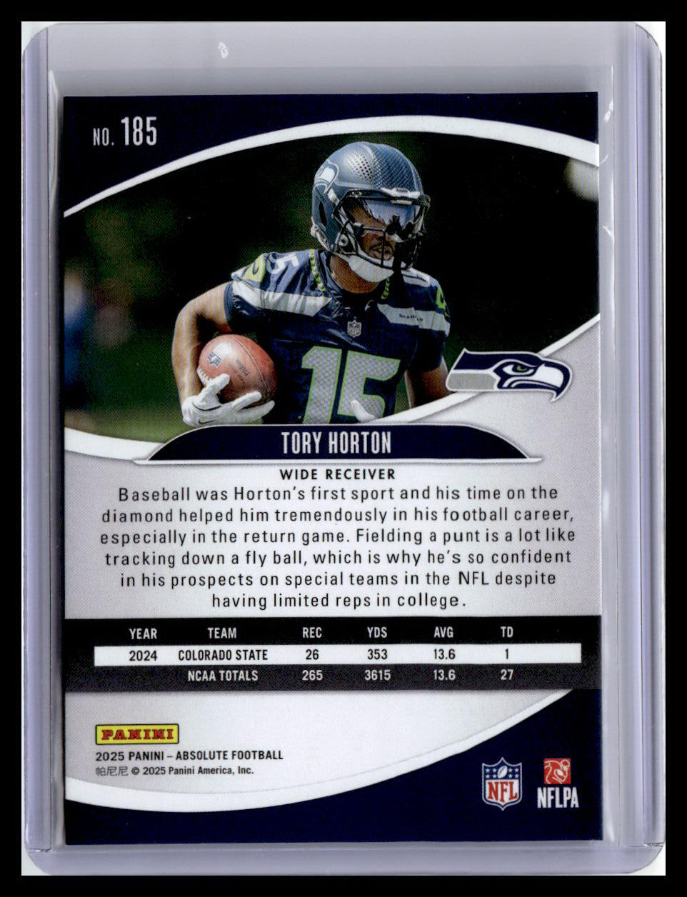2025 Panini Absolute #185 Tory Horton (RC) Red & Green