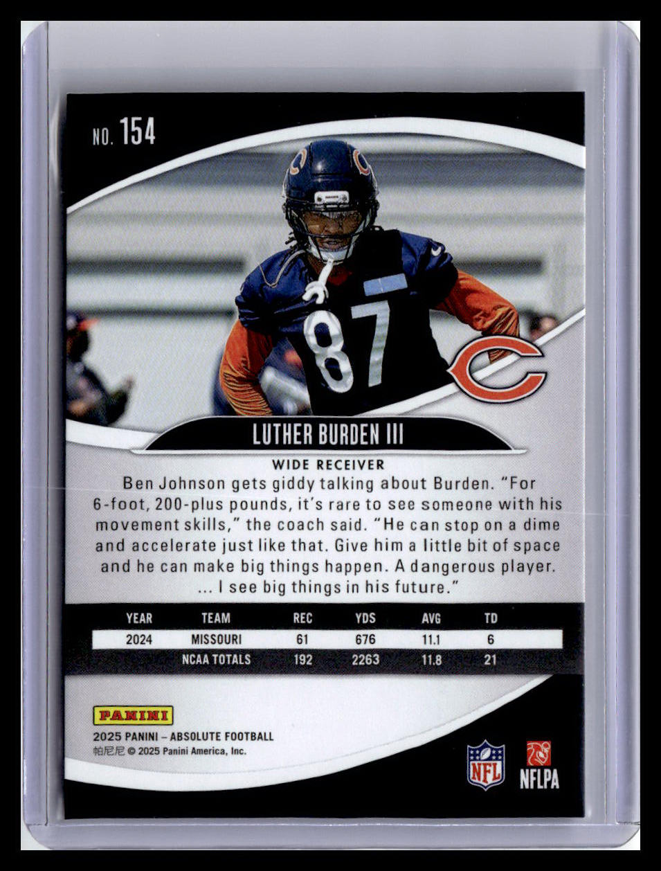2025 Panini Absolute #154 Luther Burden III (RC) Red & Green