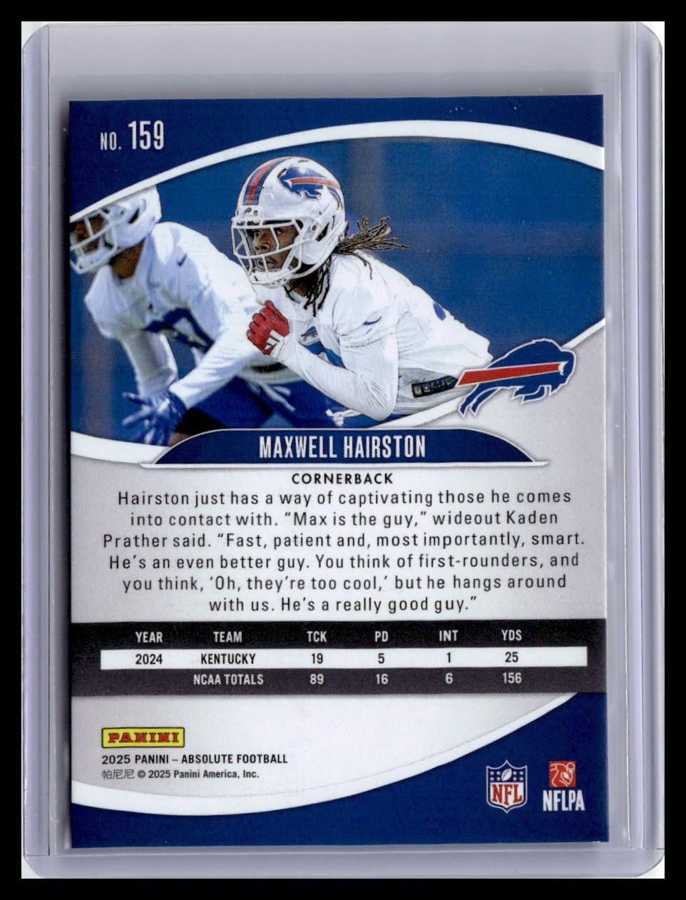 2025 Panini Absolute #159 Maxwell Hairston (RC) Red & Green