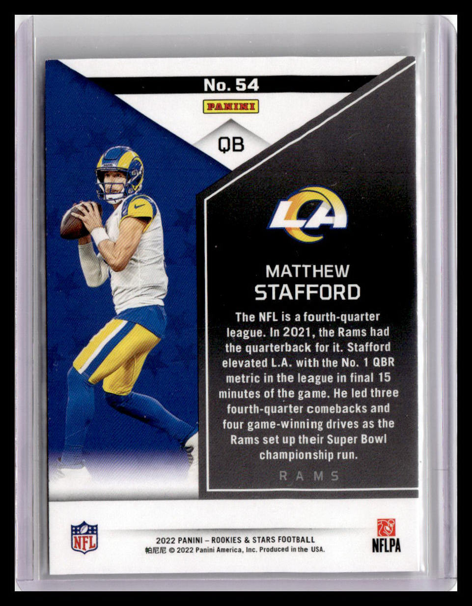 2022 Panini Rookies & Stars #54 Matthew Stafford
