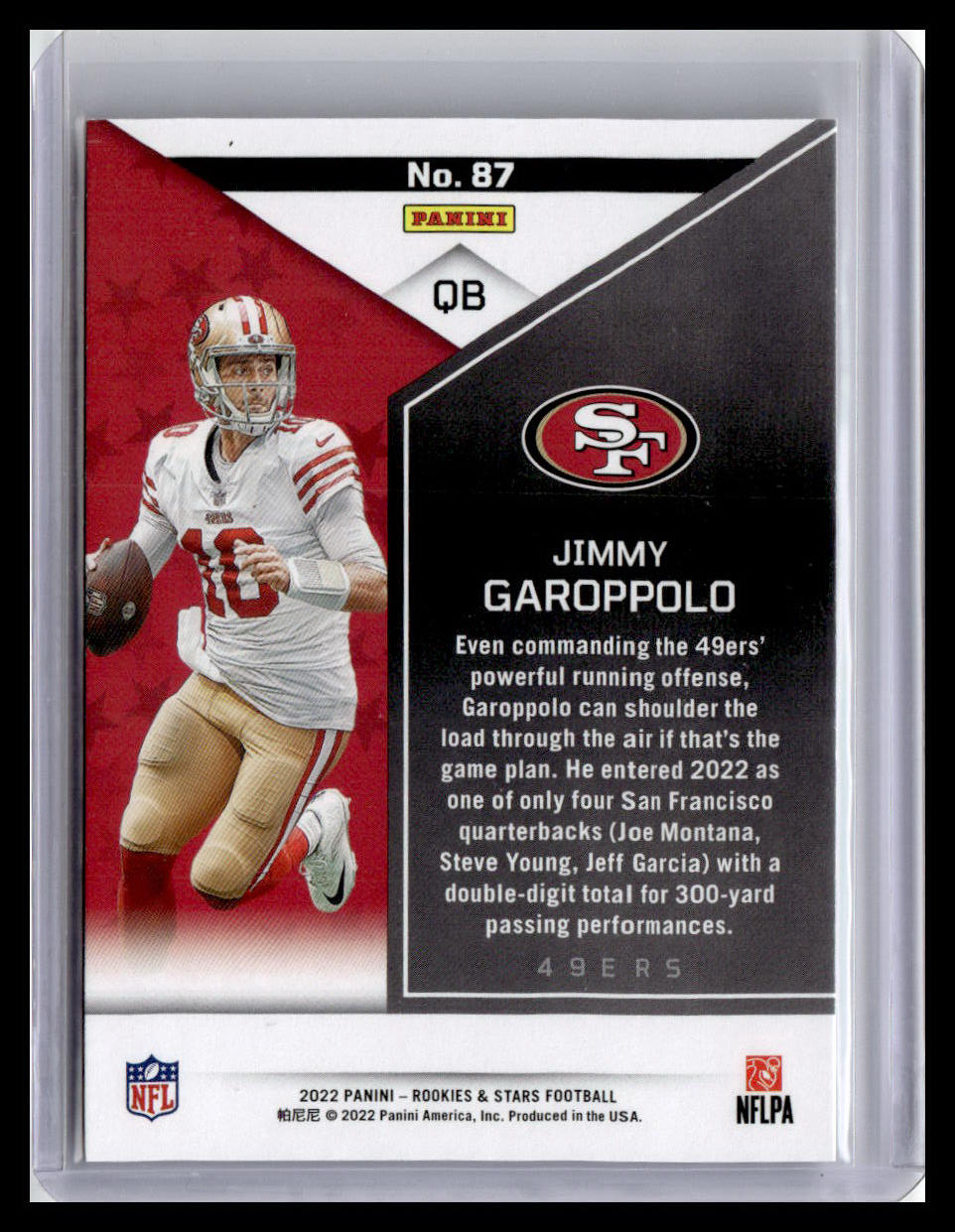 2022 Panini Rookies & Stars #87 Jimmy Garoppolo