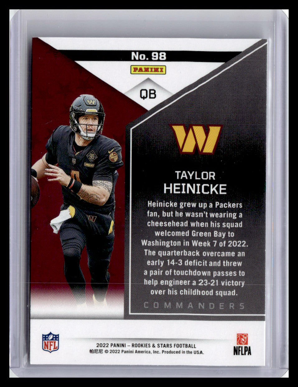 2022 Panini Rookies & Stars #98 Taylor Heinicke