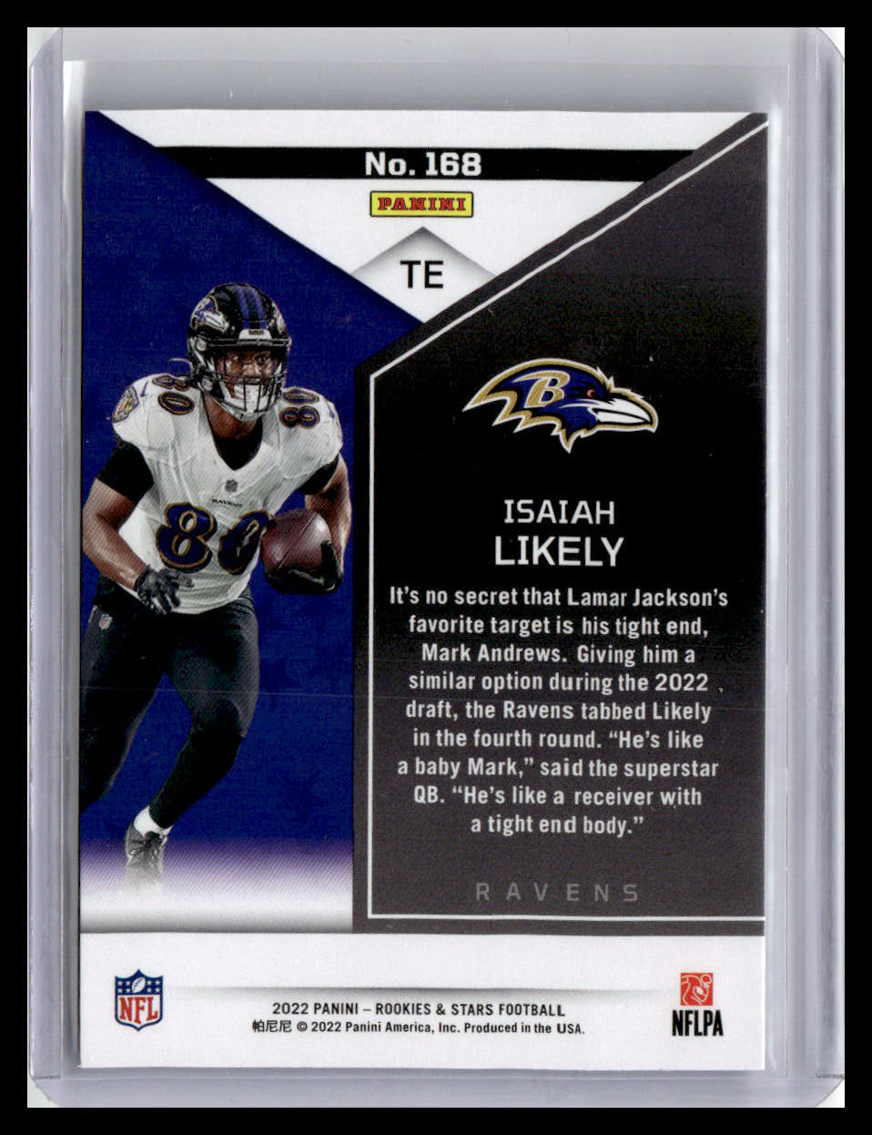 2022 Panini Rookies & Stars #168 Isaiah Likely (RC)