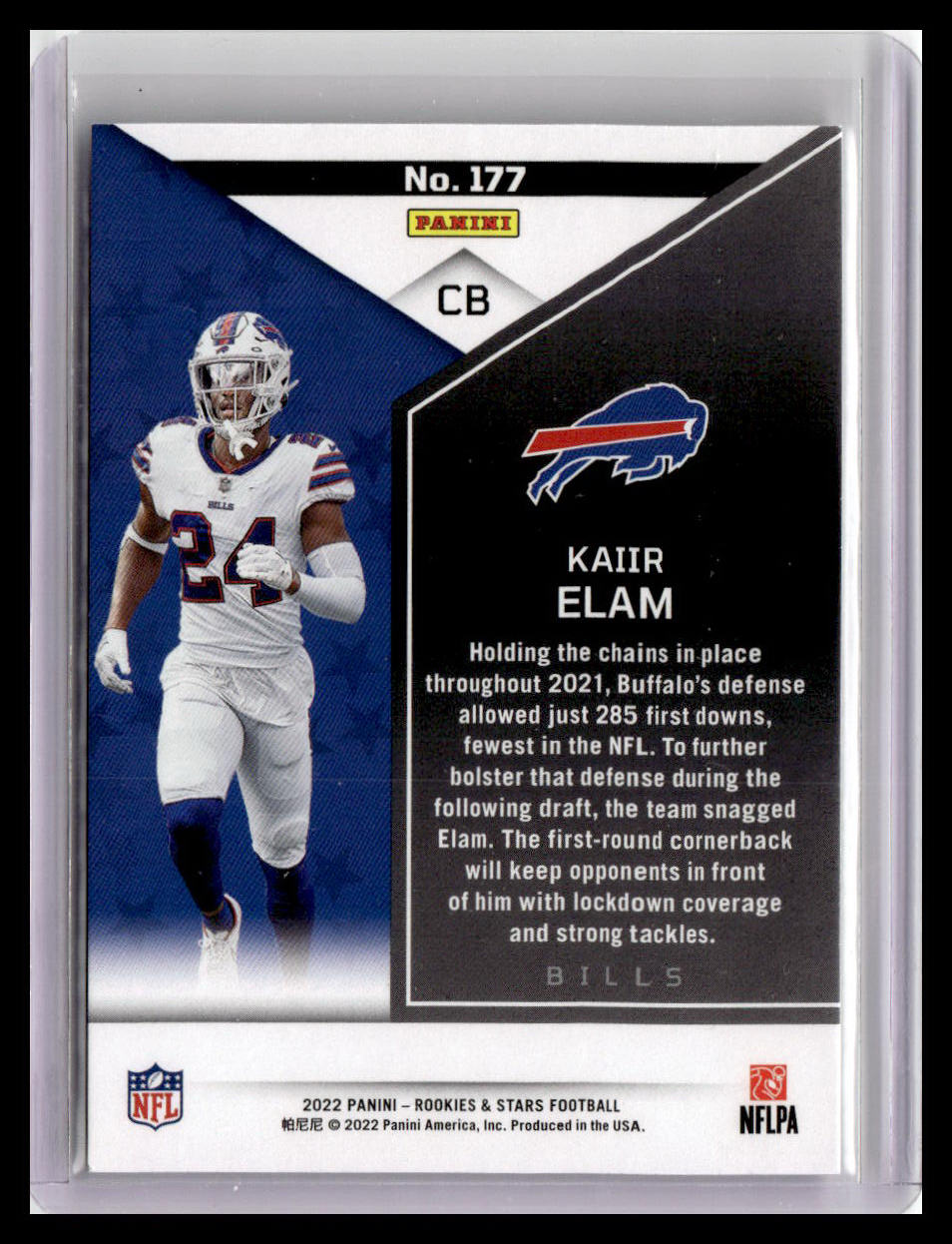 2022 Panini Rookies & Stars #177 Kaiir Elam (RC)