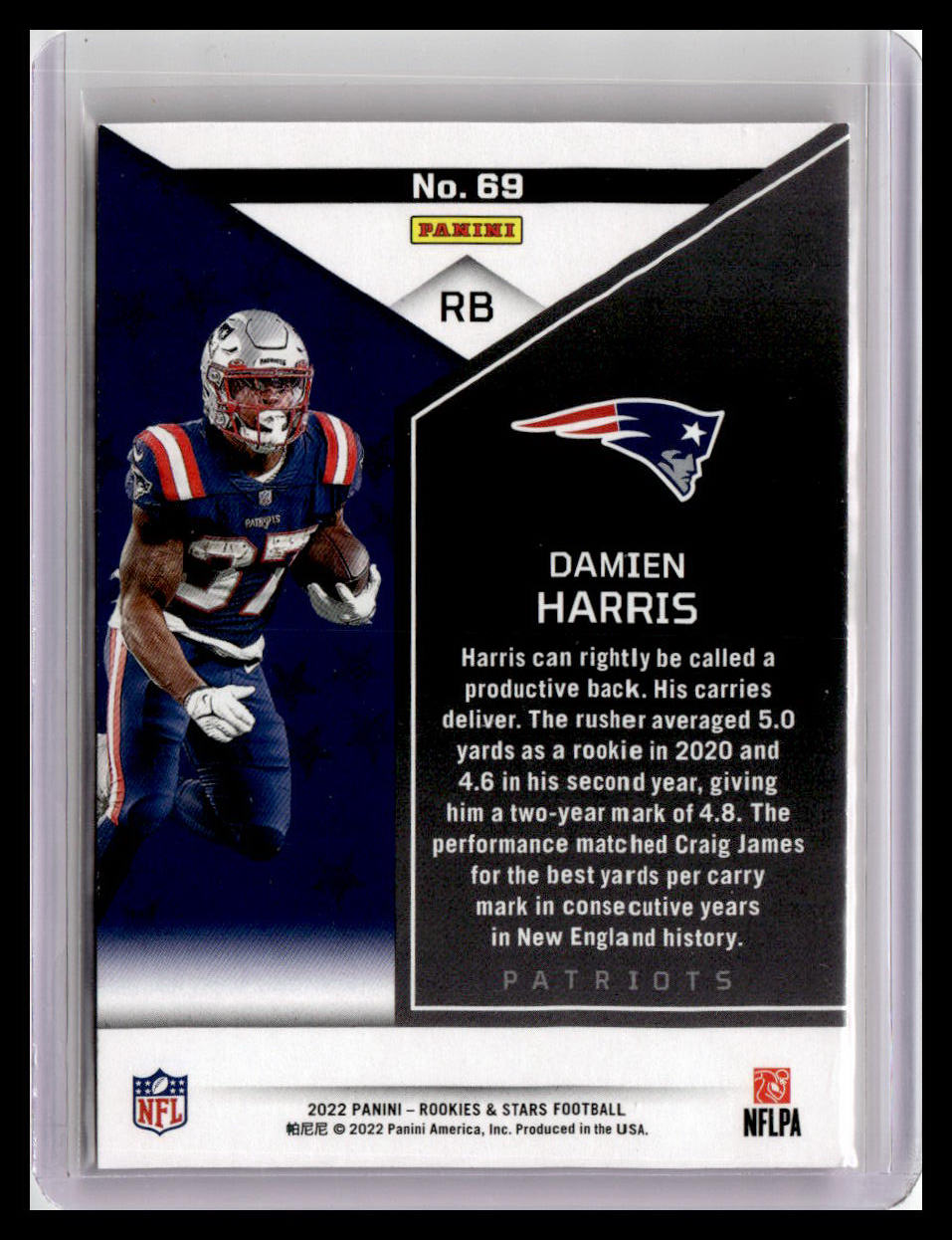 2022 Panini Rookies & Stars #69 Damien Harris Red Parallel