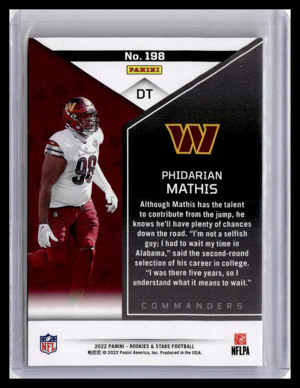 2022 Panini Rookies & Stars #198 Phidarian Mathis (RC)