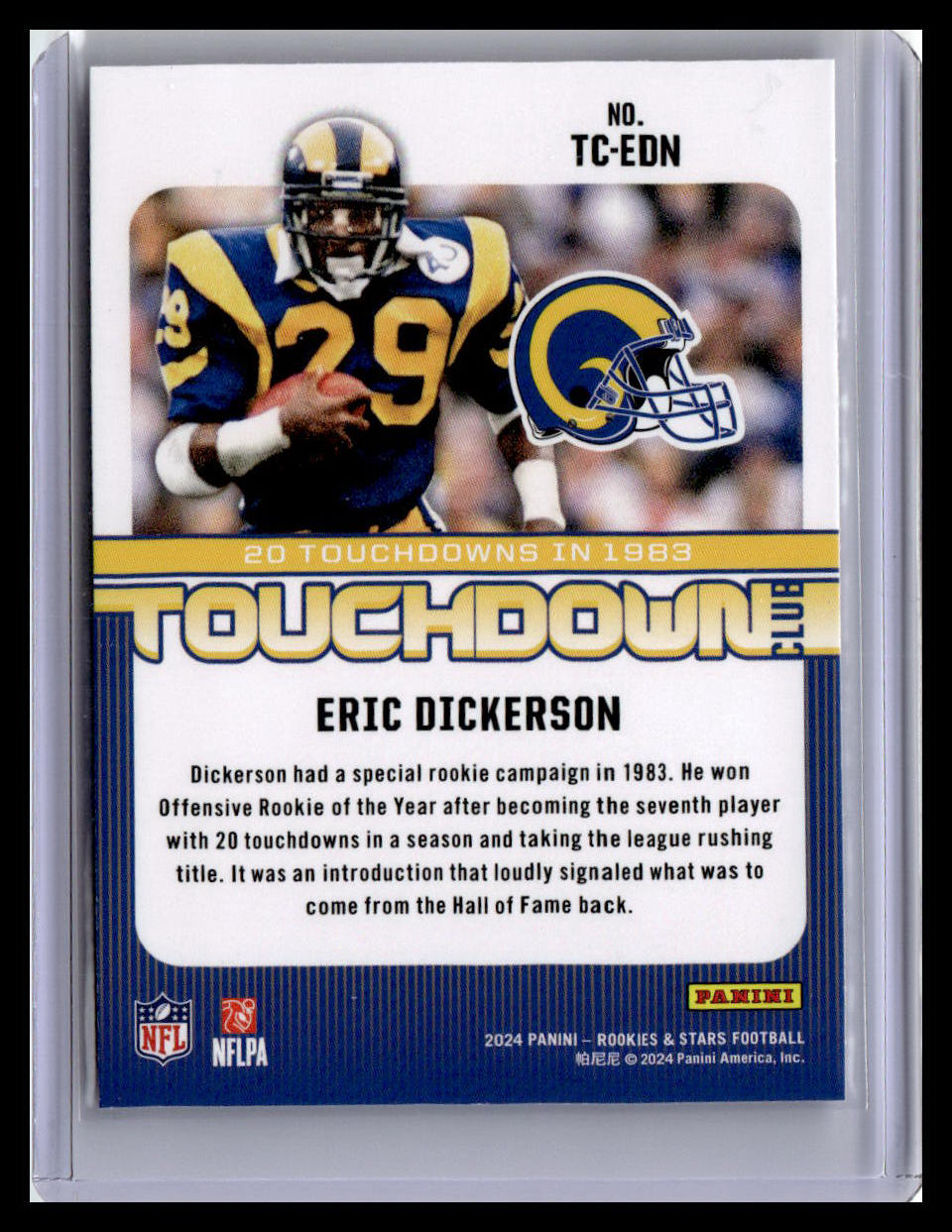 2024 Panini Rookies & Stars #TC-EDN Eric Dickerson Touchdown Club