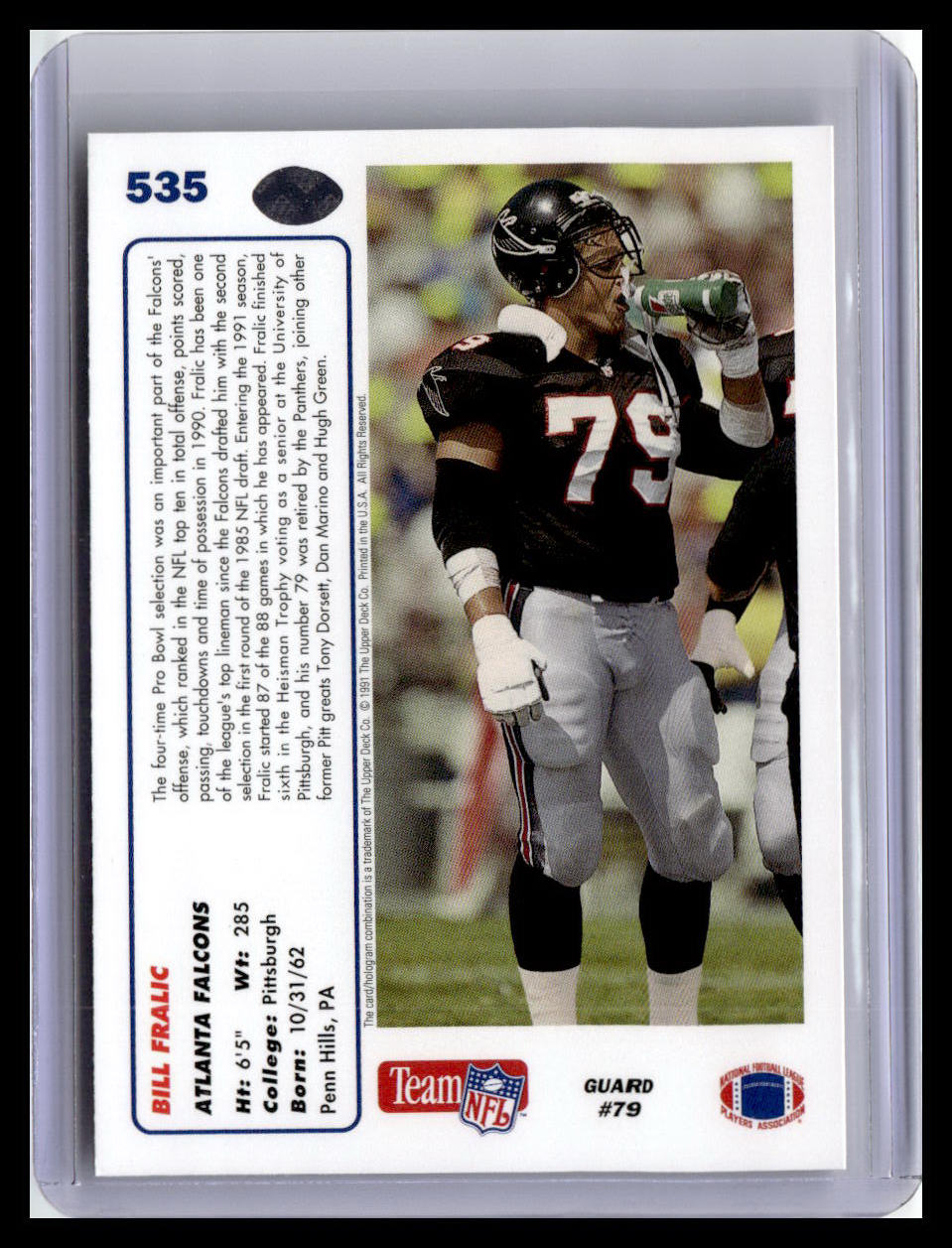 1991 Upper Deck #535 Bill Fralic