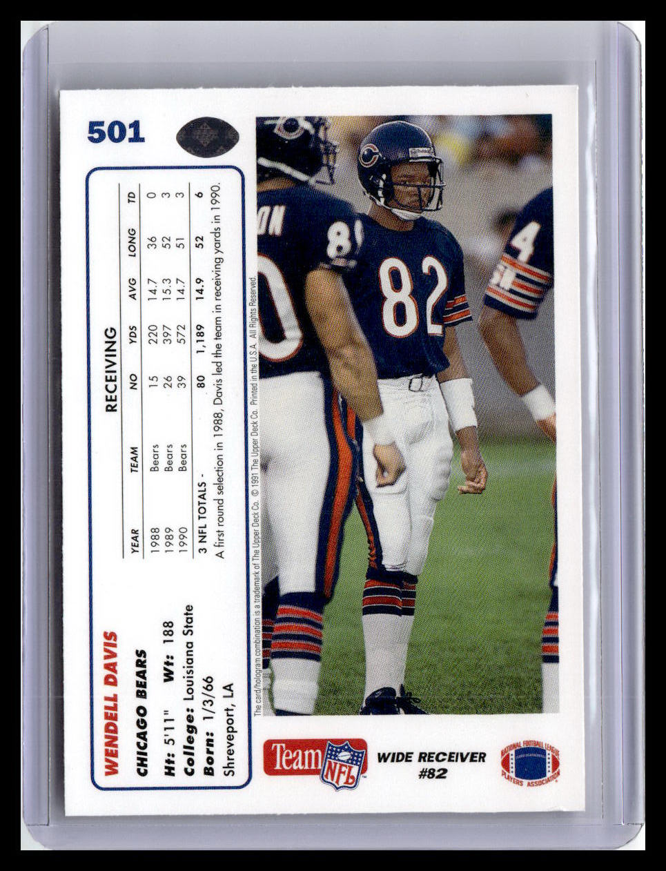 1991 Upper Deck #501 Wendell Davis