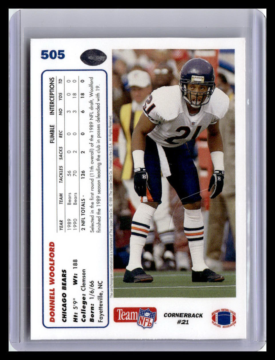 1991 Upper Deck #505 Donnell Woolford
