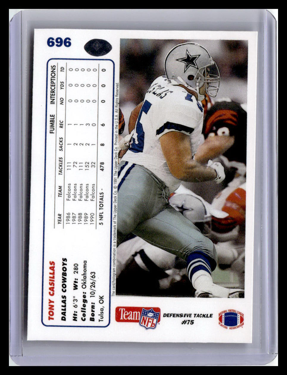 1991 Upper Deck #696 Tony Casillas