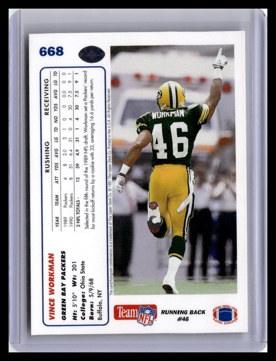 1991 Upper Deck #668 Vince Workman