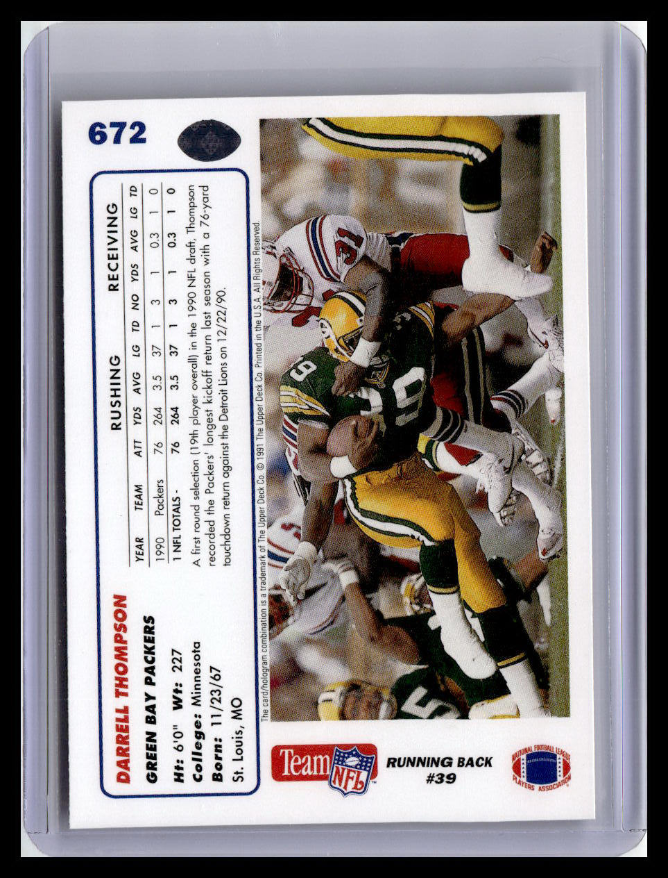 1991 Upper Deck #672 Darrell Thompson
