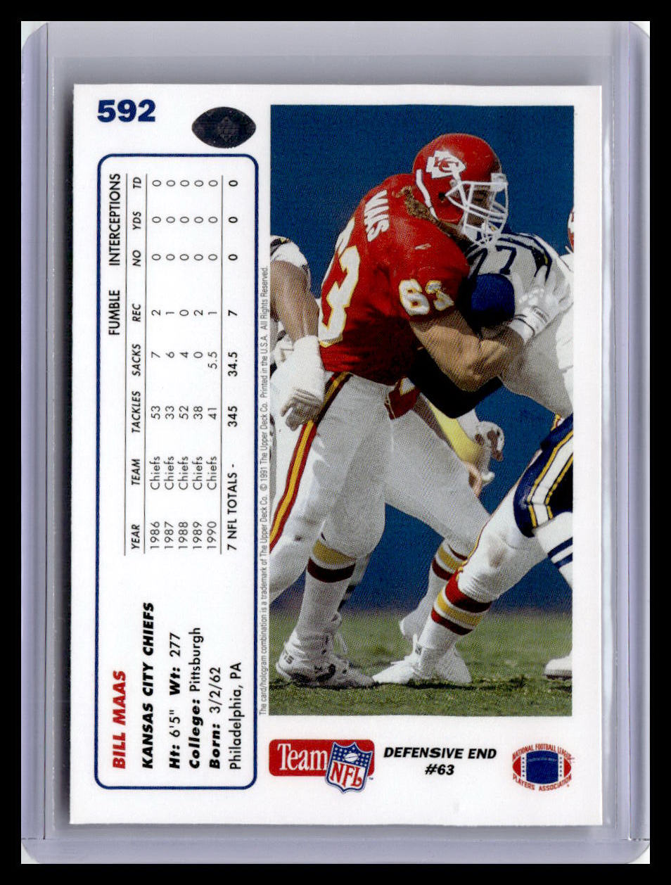 1991 Upper Deck #592 Bill Maas