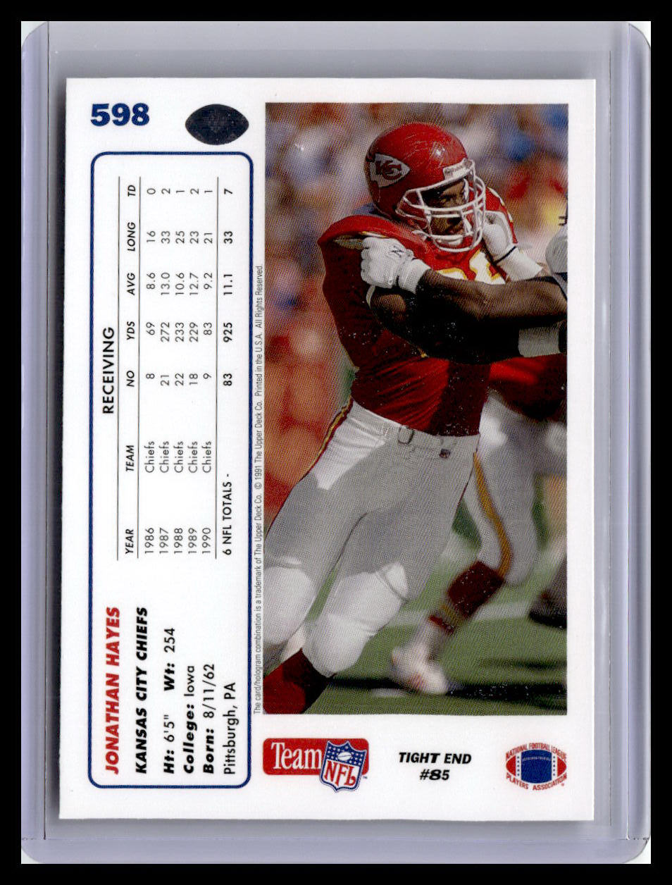1991 Upper Deck #598 Jonathan Hayes