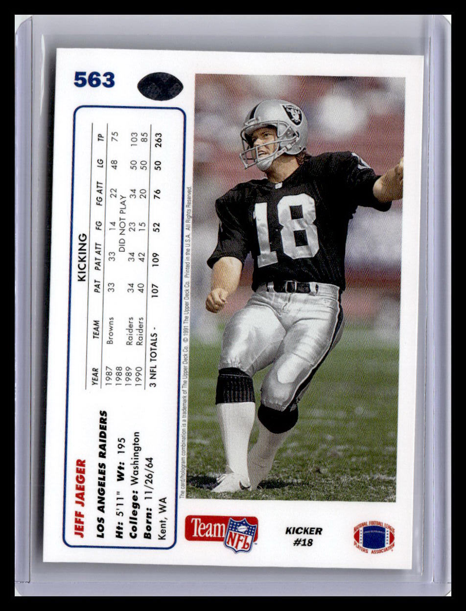 1991 Upper Deck #563 Jeff Jaeger