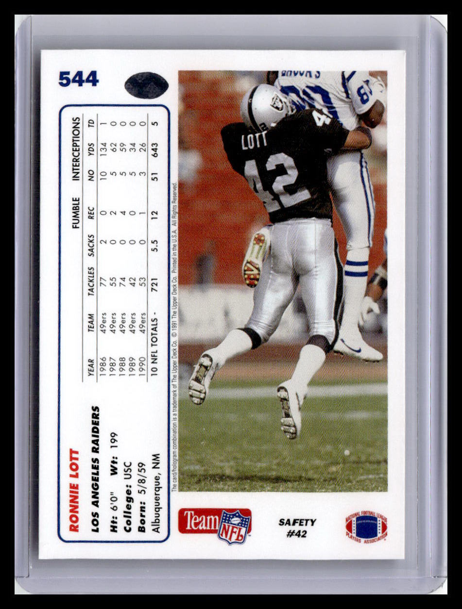 1991 Upper Deck #544 Ronnie Lott
