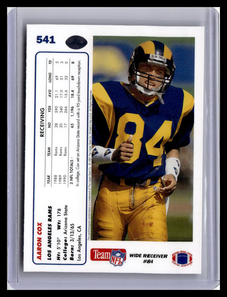 1991 Upper Deck #541 Aaron Cox