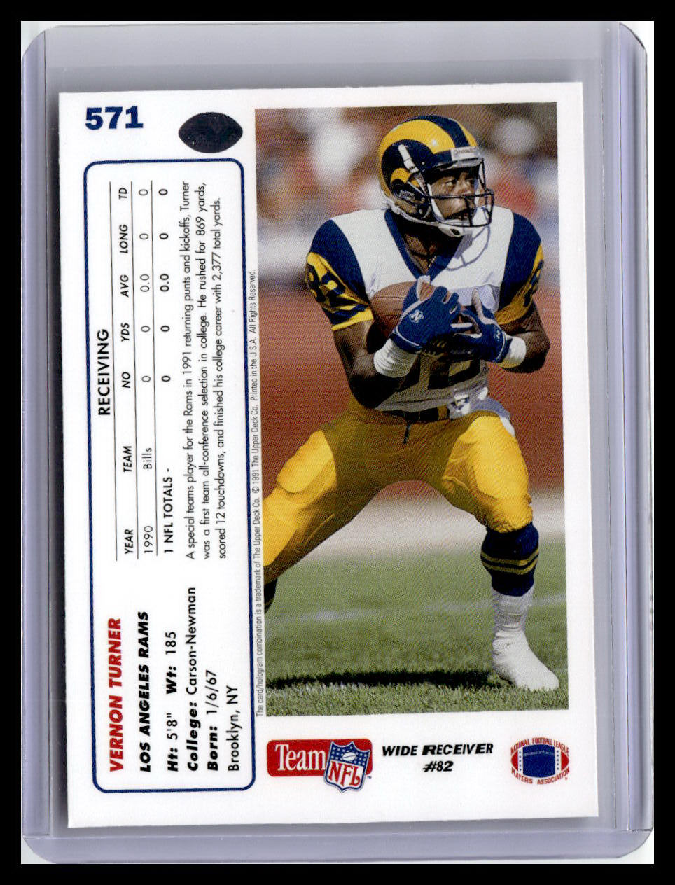 1991 Upper Deck #571 Vernon Turner