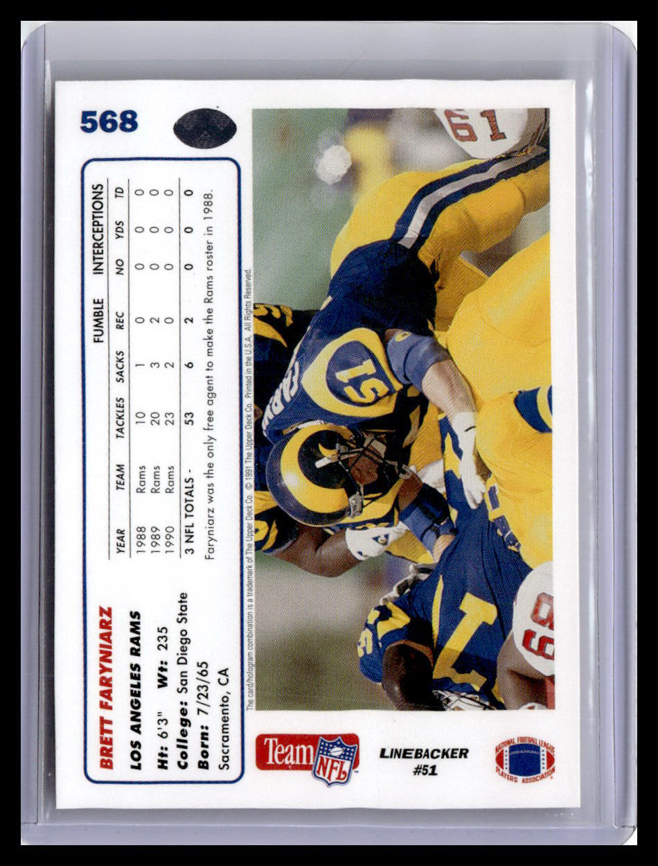 1991 Upper Deck #568 Brett Faryniarz