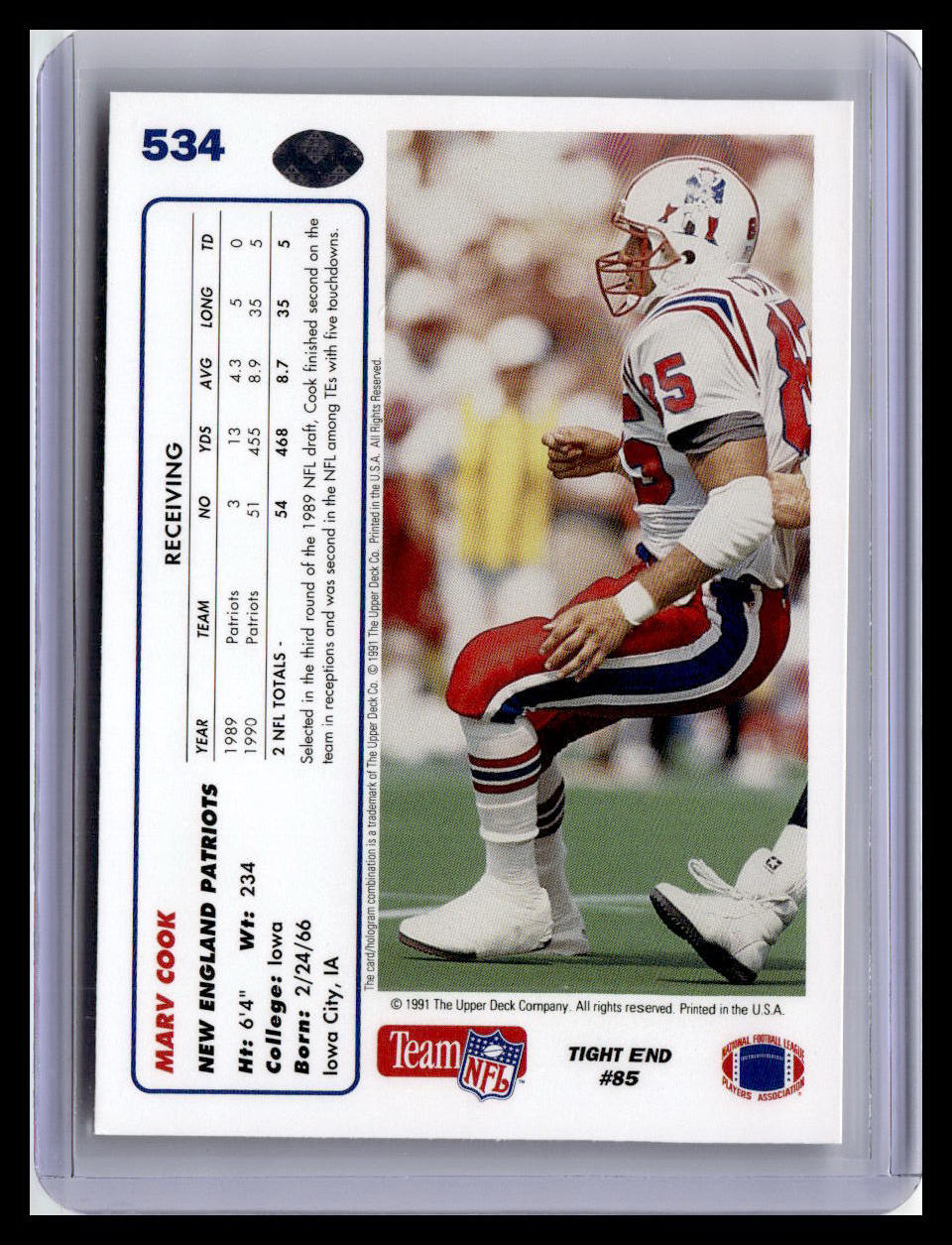 1991 Upper Deck #534 Marv Cook