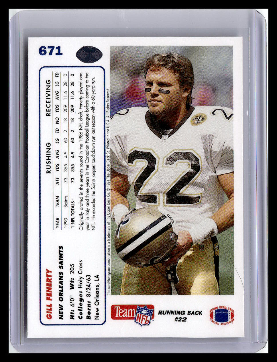 1991 Upper Deck #671 Gill Fenerty (RC)