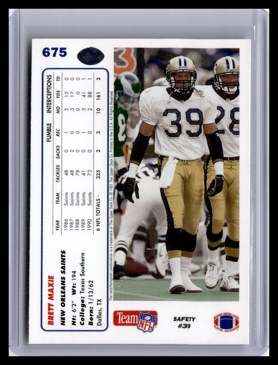 1991 Upper Deck #675 Brett Maxie (RC)