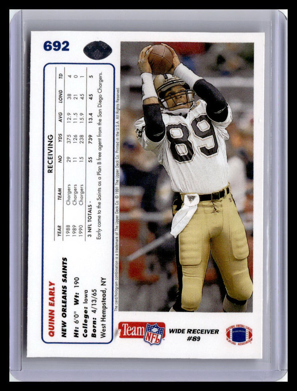 1991 Upper Deck #692 Quinn Early (RC)