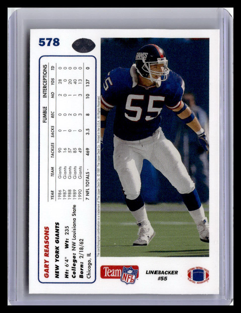 1991 Upper Deck #578 Gary Reasons