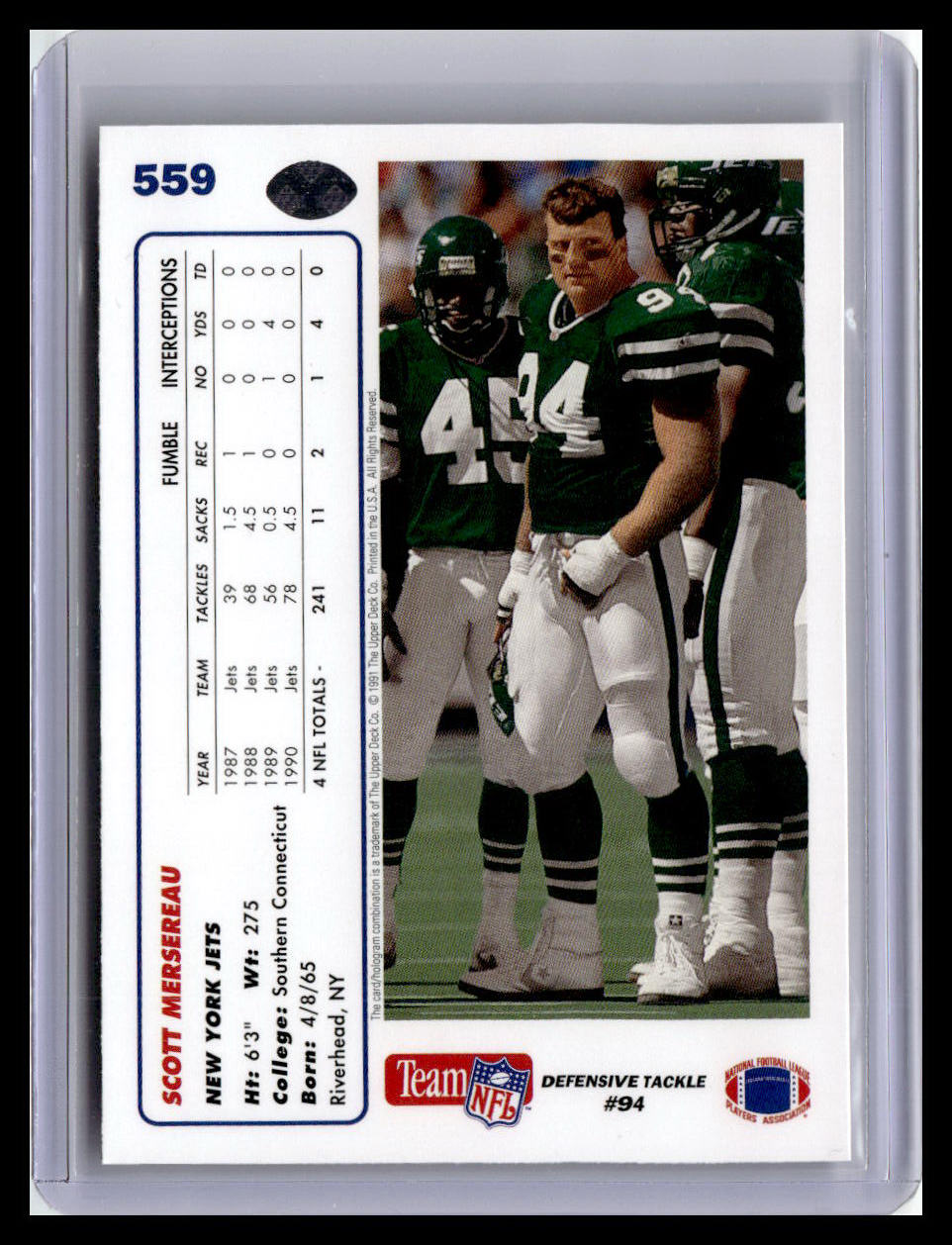 1991 Upper Deck #559b Scott Mersereau