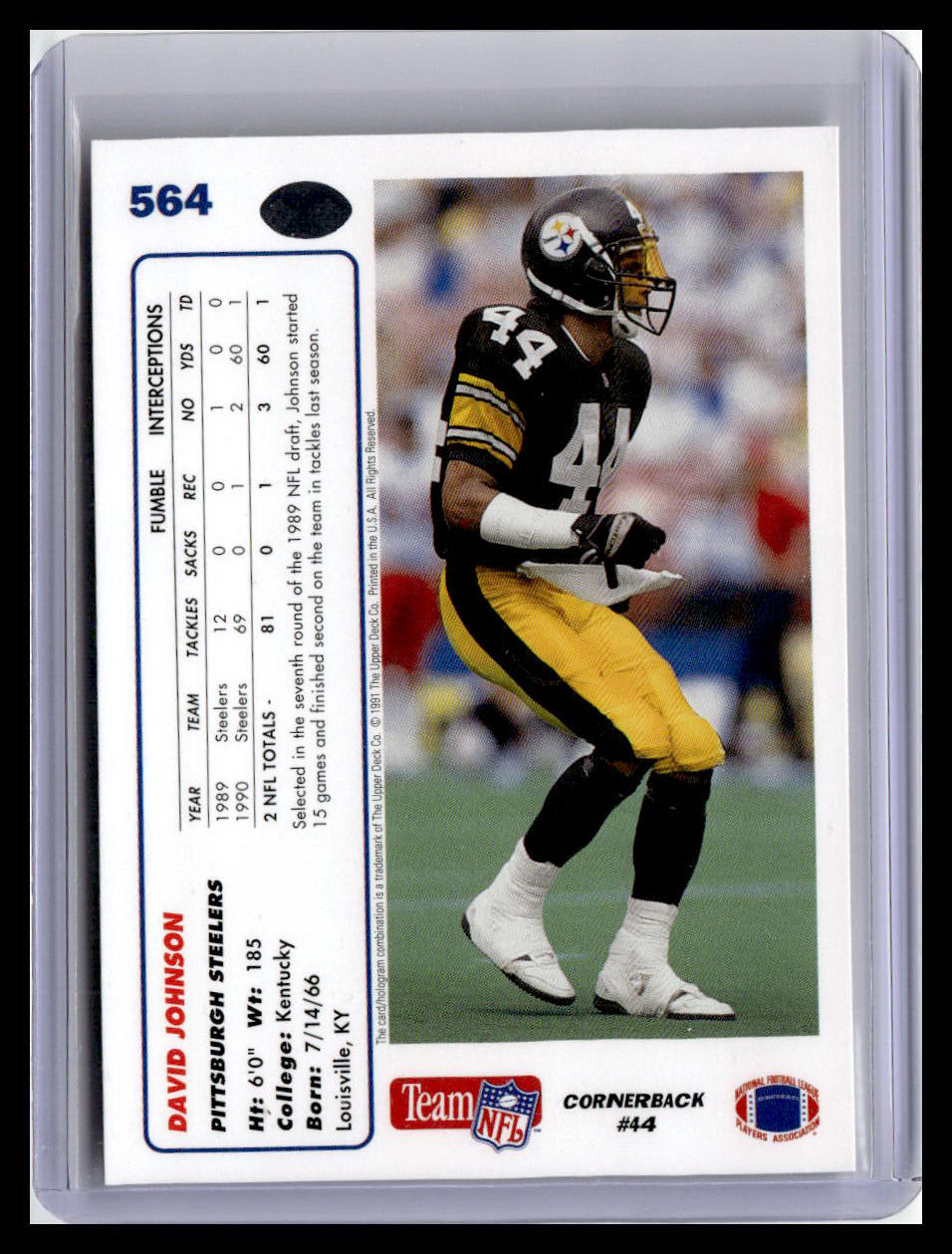 1991 Upper Deck #564 David Johnson