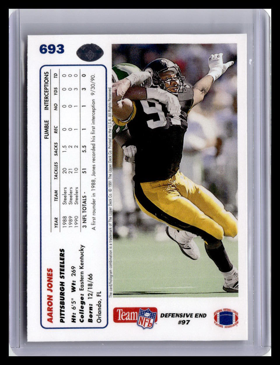1991 Upper Deck #693 Aaron Jones