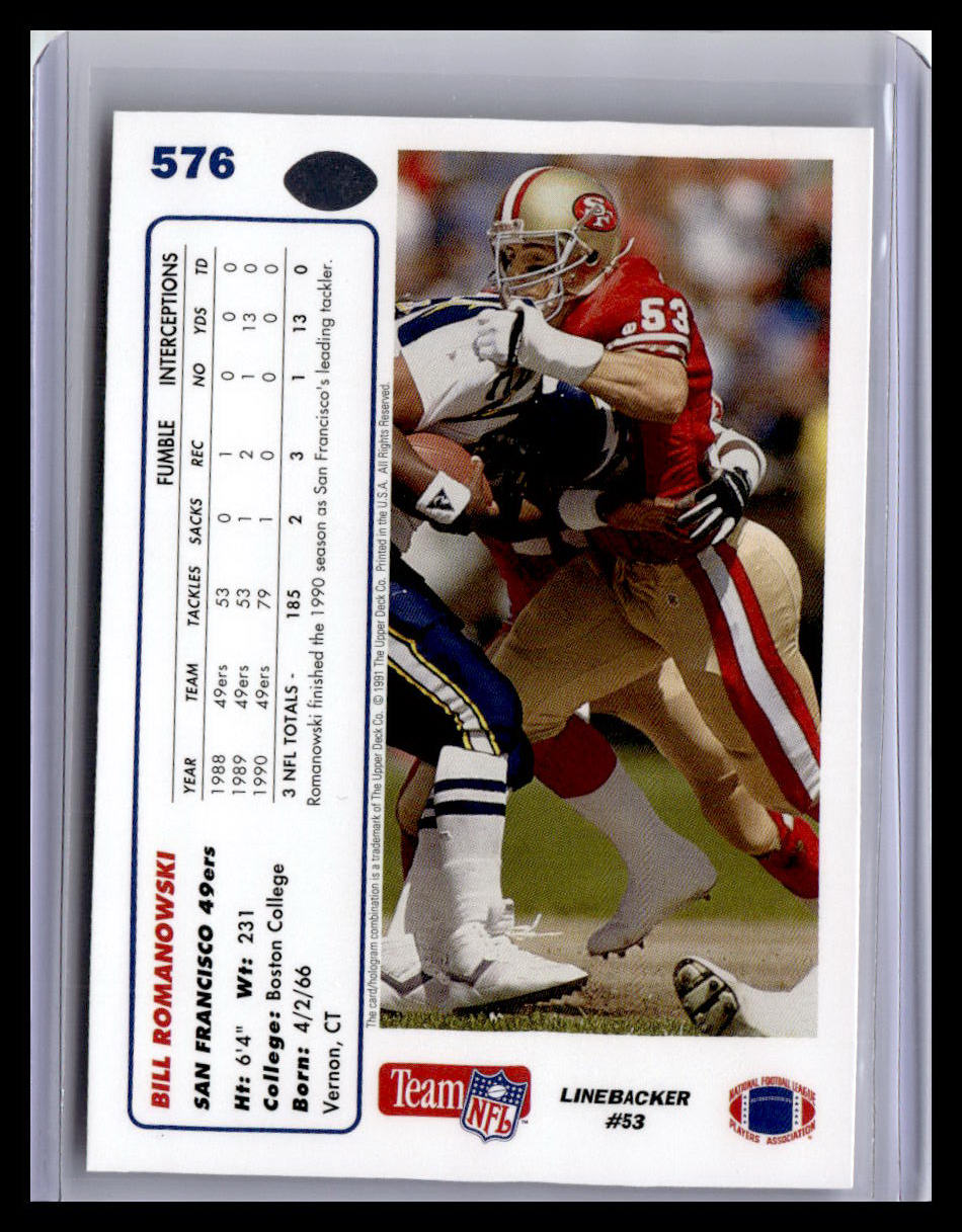 1991 Upper Deck #576 Bill Romanowski
