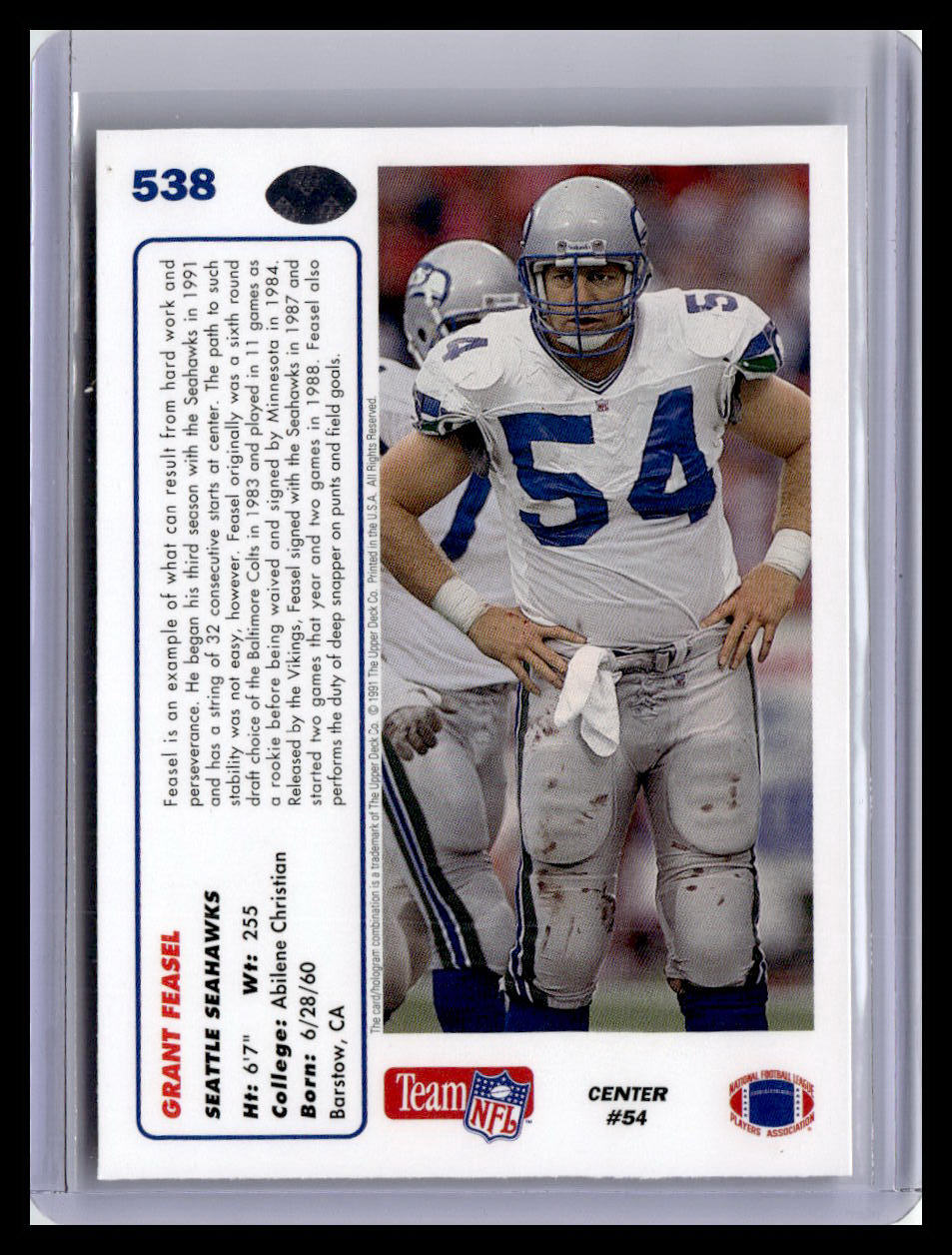 1991 Upper Deck #538 Grant Feasel