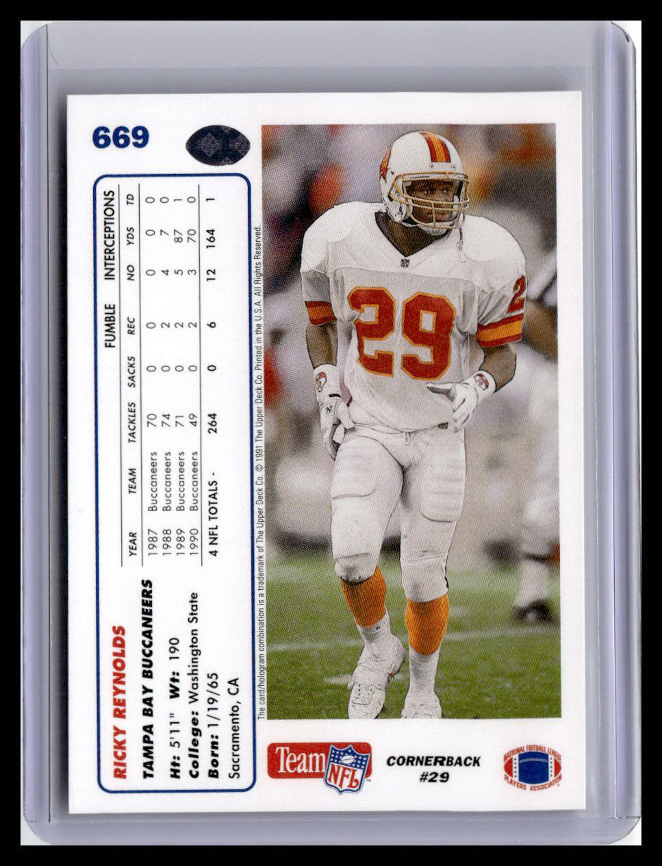 1991 Upper Deck #669 Ricky Reynolds