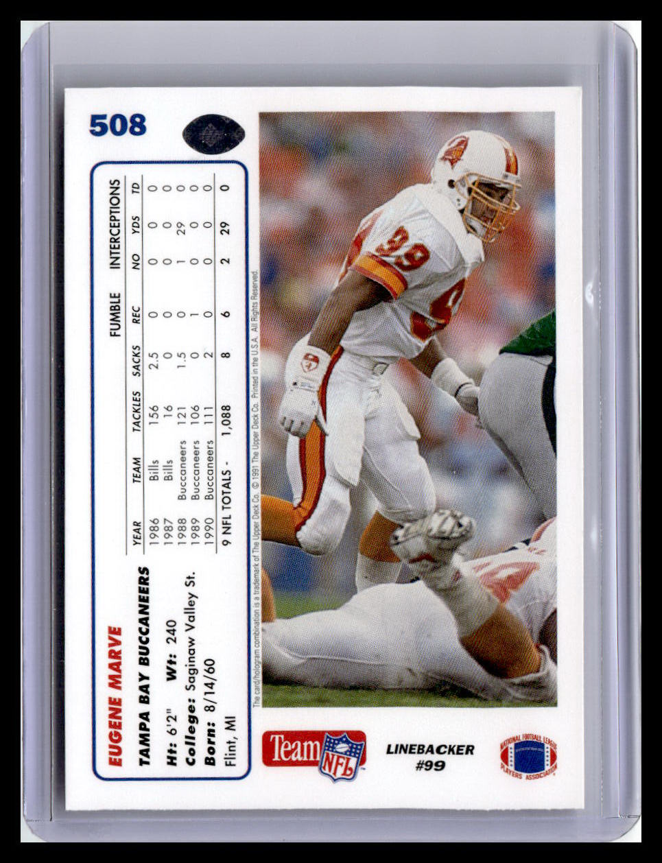 1991 Upper Deck #508 Eugene Marve