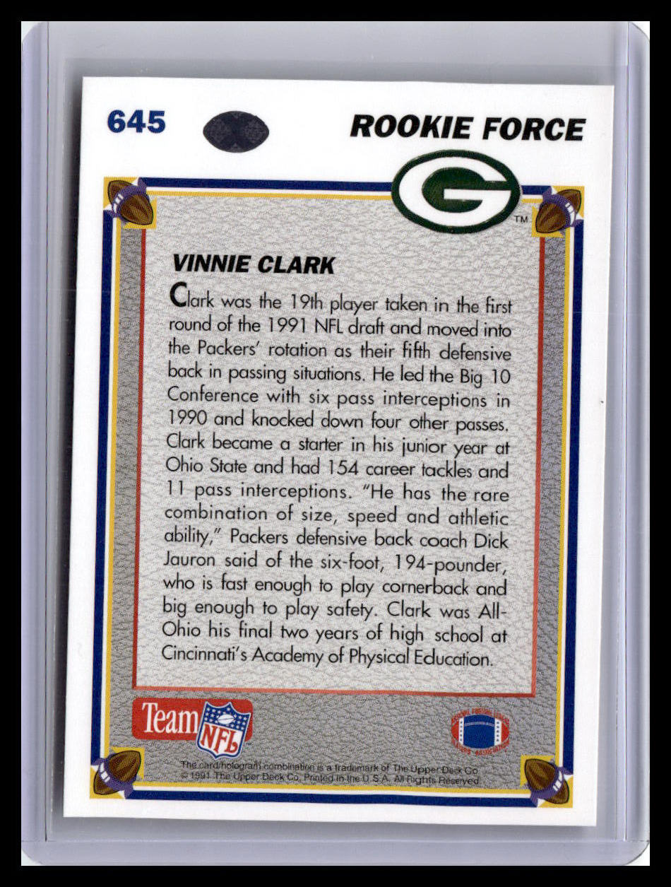 1991 Upper Deck #645 Vinnie Clark (RC)