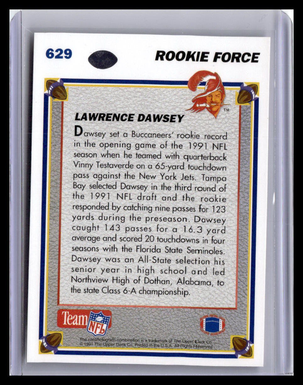 1991 Upper Deck #629 Lawrence Dawsey (RC)