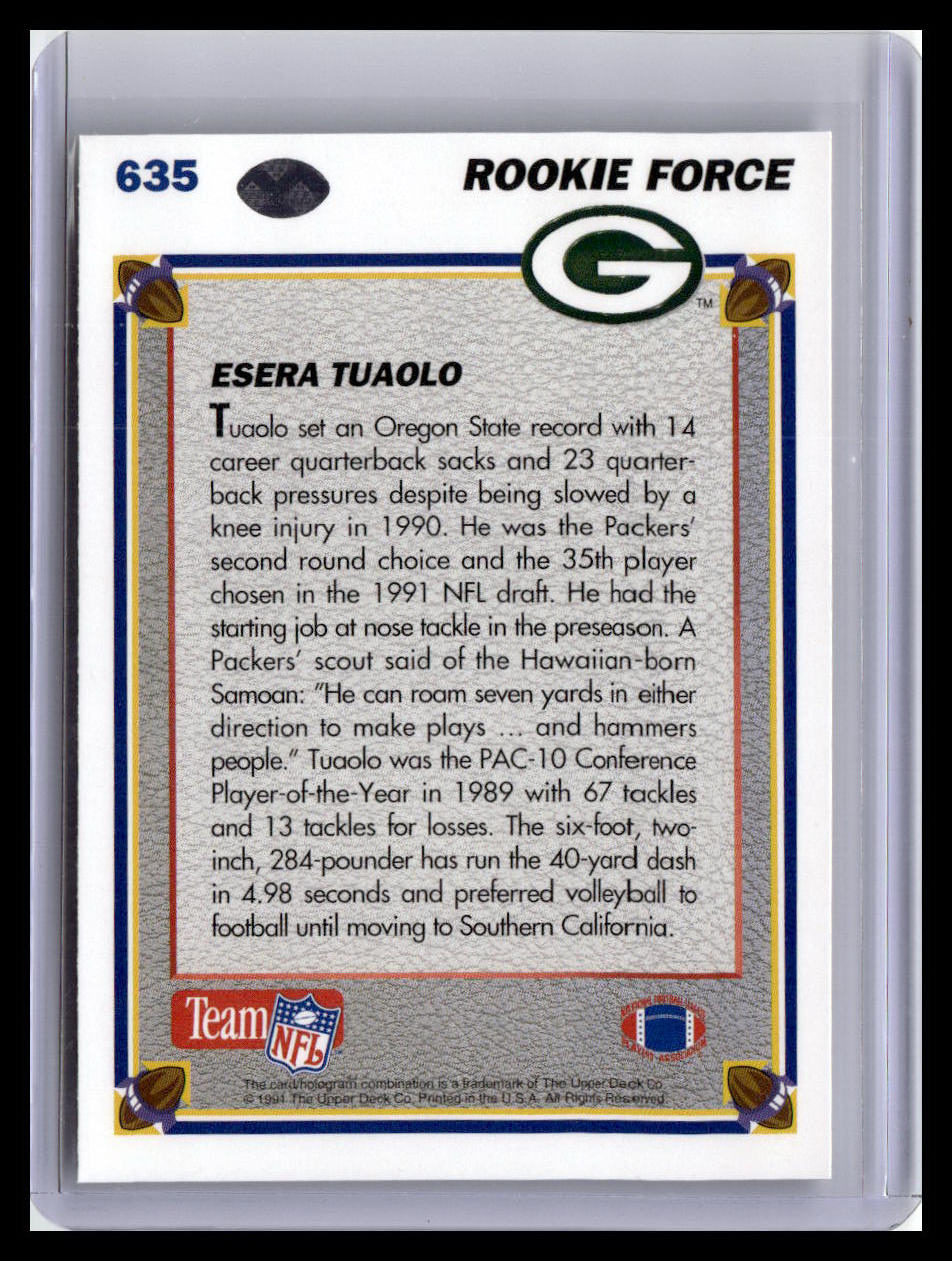 1991 Upper Deck #635 Esera Tuaolo (RC)