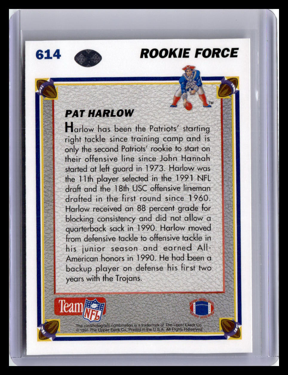 1991 Upper Deck #614 Pat Harlow (RC)