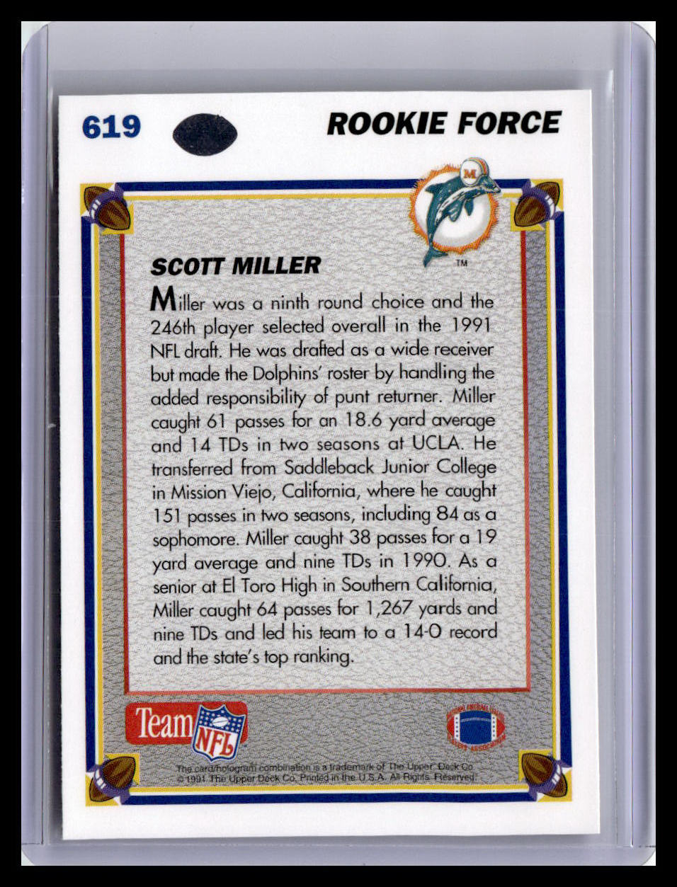 1991 Upper Deck #619 Scott Miller (RC)