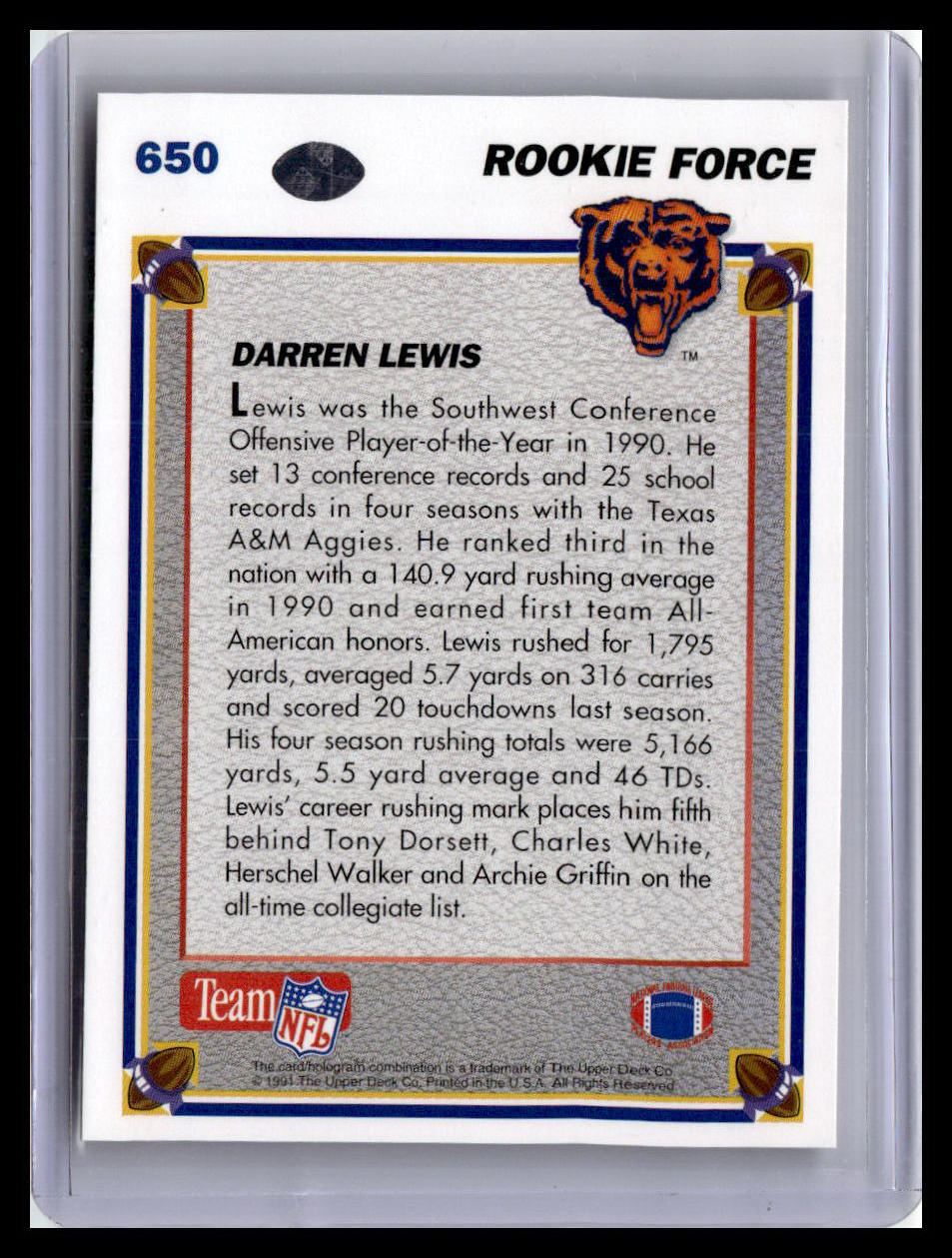 1991 Upper Deck #650 Darren Lewis (RC)
