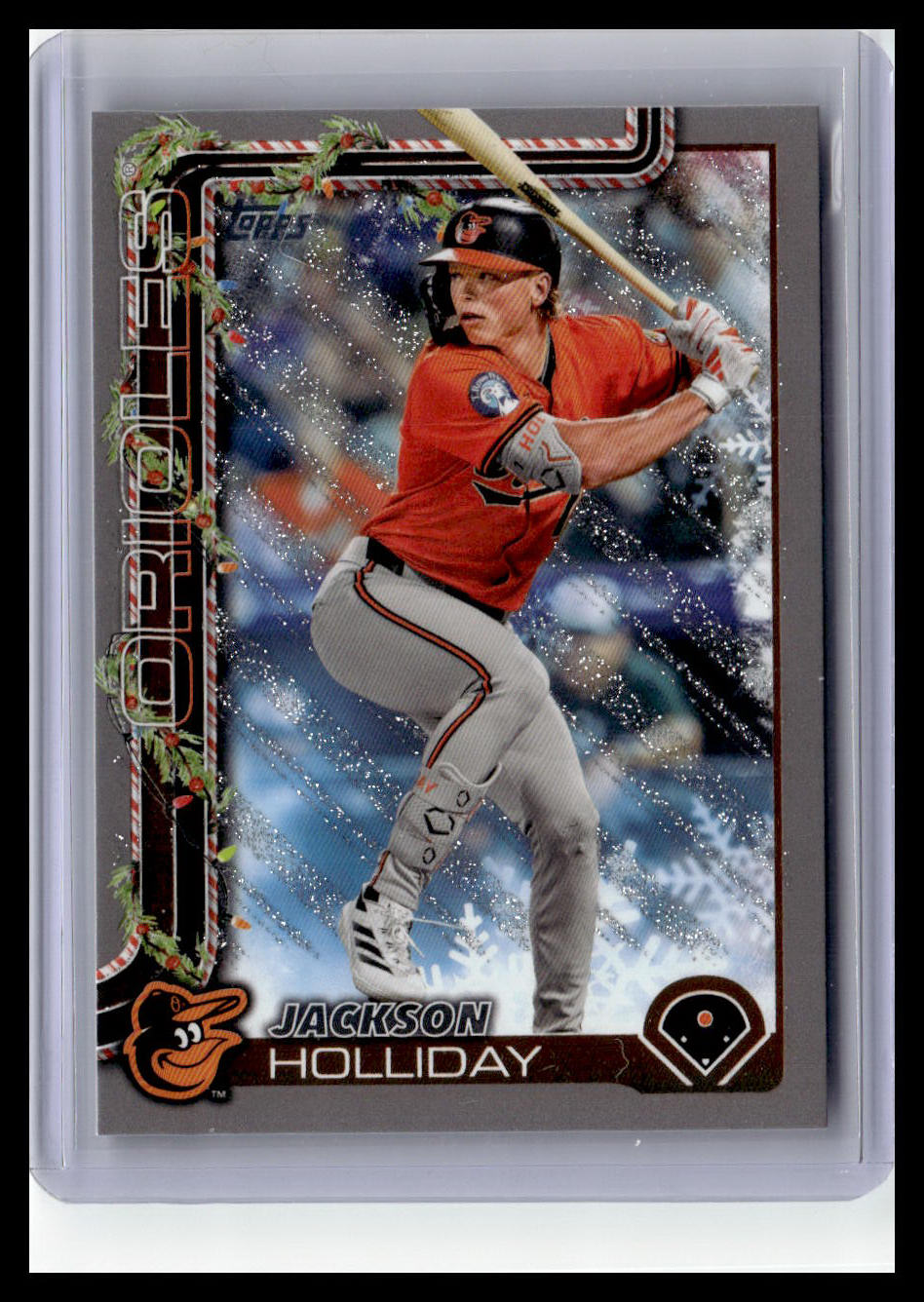 2025 Topps Holiday #H188 Jackson Holliday Silver Glitter Holiday