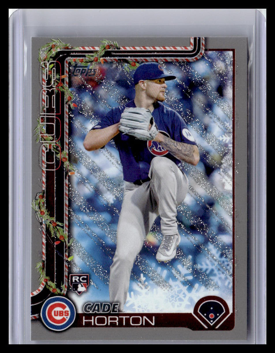 2025 Topps Holiday #H140 Cade Horton Silver Glitter Holiday