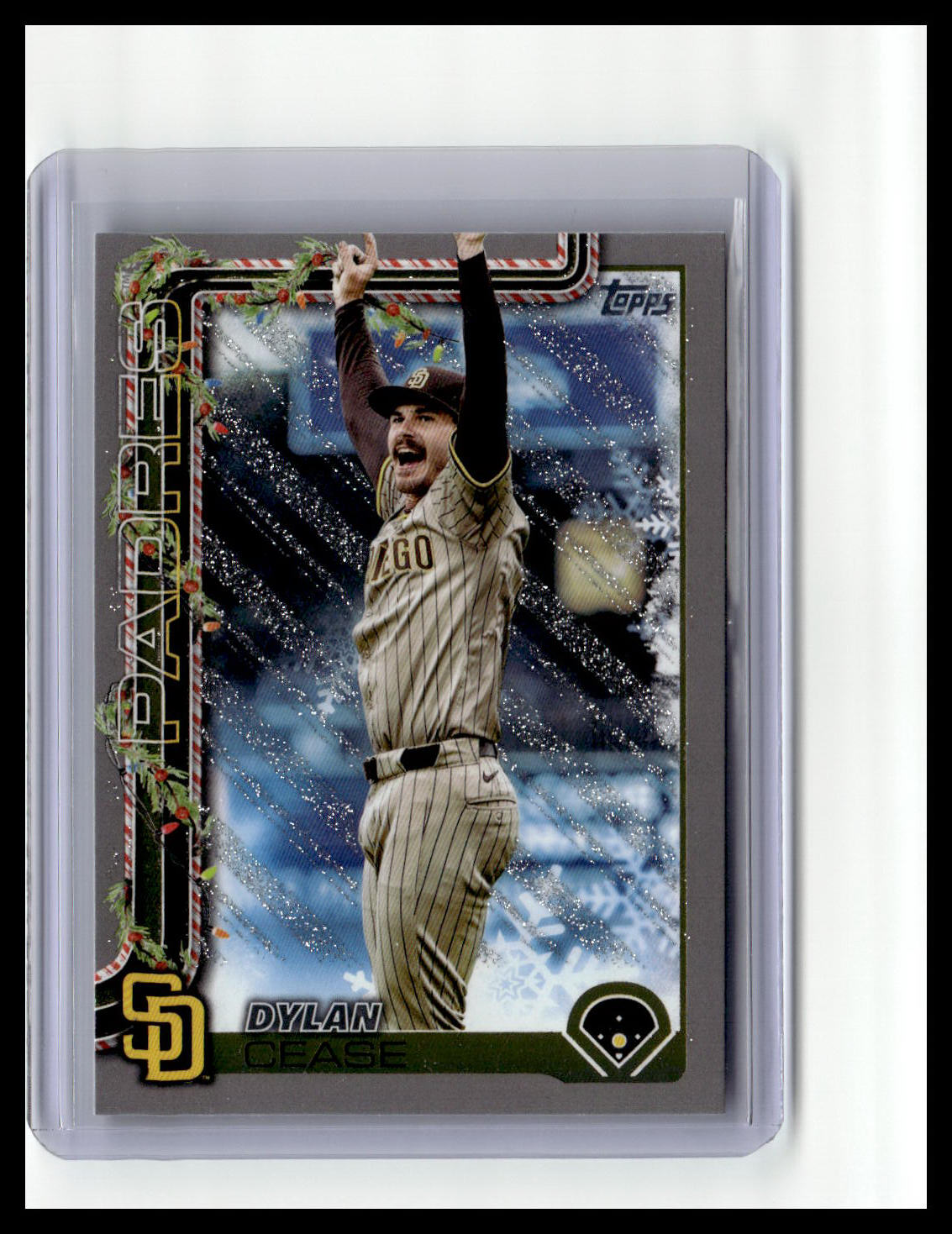2025 Topps Holiday #H77 Dylan Cease Silver Glitter Holiday